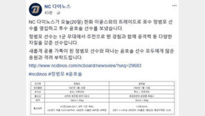 NC 팬, ‘윤호솔→정범모’ 트레이드에 아쉬움…“6억 기대주 윤호솔, 아픈 손가락”