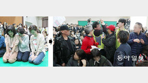 ‘무릎 호소’ 6개월… 또 고성-야유 얼룩진 특수학교 설명회