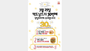 “그때 그 가격으로”…맥도날드, 30주년 생일 이벤트