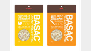 동결건조 건강 간식 펫푸드 ‘웰츠 바삭’ 2종 출시