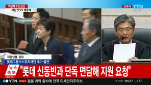 [박근혜 1심 선고 생중계]법원 “롯데에 70억 지원요구, 박근혜 직권남용·강요 유죄”