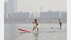 [동아 포토] ‘덥다 더워’ 초여름 날씨에…한강서 패들보드 즐기는 사람들