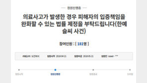 ‘한예슬 의료사고’ 靑 청원 등장에 “뭐만 하면 청원?” vs “한예슬만의 일 아냐”