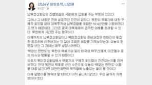 나경원 “판문점 선언, 어처구니 없다”→“감동 주는 부분은 있었다” 글 수정