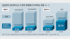 “삼성전자-SK하이닉스 빼면, 상장사 매출 5년前보다 후퇴”