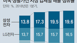 삼성, 美서 8분기째 가전 1위… 점유율 20%