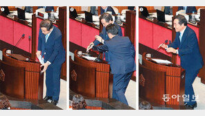 “발언대가 안 올라오네”… 이낙연 총리 엉거주춤 인사말