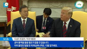 트럼프, 文대통령 말 ‘통역 거절’ 논란에 靑 “화기애애한 분위기 속 덕담”