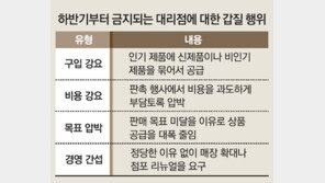 가맹점-유통-하도급에 이은 ‘乙의 눈물 닦기’ 4탄… ‘대리점 갑질’ 아웃!
