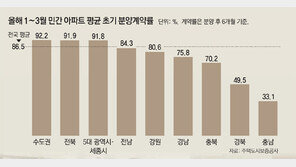 초기분양률 절반도 안되는 충남-경북