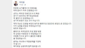 박지원 “美 제재 대상 김영철, 방미·폼페이오와 회담 ‘큰 진전’”