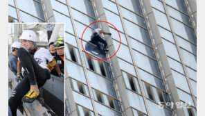 佛 50대 스파이더맨, 롯데월드타워 외벽 맨손 등반하다 체포