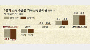 “소득감소, 노인 증가 때문”이라더니… 65세미만 수입 더 줄었다