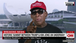 ‘김정은 친구’ 로드먼 “오늘은 위대한 날…그것 보려고 왔다”  감동의 눈물