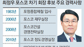 포스코 회장에 최정우 내정… “정치적 외압논란 피해 안정적 선택”
