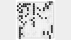 [바둑]알파고 vs 알파고 특선보… 위기에 빠진 좌변 흑 대마