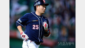 [포토] 양의지 ‘위풍당당 솔로 홈런~’