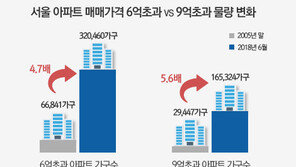 서울 6억 초과 아파트, 종부세 도입된 2005년 대비 5배↑