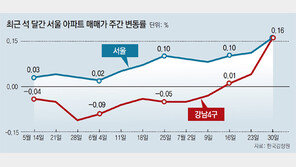 서울 아파트값 다시 들썩… 정부 “시장 불안땐 추가 규제대책”