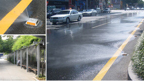 버스정류장-도로위로 분수 발사… ‘대프리카’ 무더위 식힌다