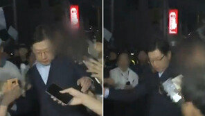 특검 조사 마친 김경수 지사 뒤에서 가격한 50대男 체포