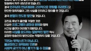 김어준 “김진표측, 출연 거절…항의는 캠프에” vs 金 “공정성과 일정 때문” 