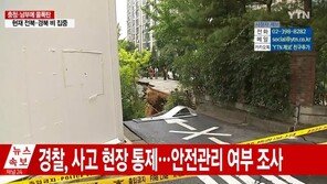 가산동 아파트 앞 싱크홀 ‘뻥’…“펜스 구겨지고 담장 와르르”·“실화냐” SNS도 ‘난리’