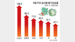 시금치 한단에 1만원… 아이쇼핑하는 주부들
