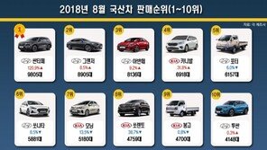 2018년 8월 국산차 판매순위… 부동의 1위 ‘싼타페’