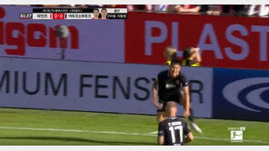 ‘부상’ 지동원 세레머니 보니, 높게 도약 후 착지하다가 무릎이…