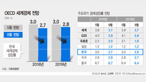 OECD, 올해 韓성장률 전망 3.0→2.7% 대폭 하향