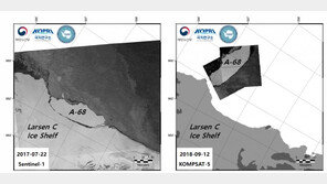 남극서 떨어진 초거대 빙산, 1년2개월 동안 100km 이동