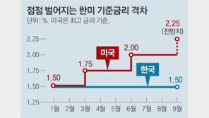 “한미 금리차 0.25%P 커지면 외국인 투자 자본 15조원 유출”