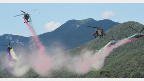 [화보]계룡 군문화 축제 앞두고 연습하는 아파치와 블랙호크