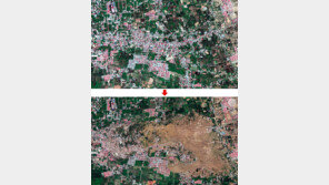 위성으로 포착한 印尼 강진-쓰나미 전후