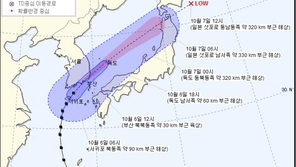 태풍경로, 오전 10시 통영→부산→울산→동해 통과 예상