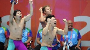 장애인아시안게임 수영 단일팀, 남북 2명씩 시상대 오른다