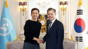 文대통령, 유네스코 총장접견…DMZ 생태보존지역 논의