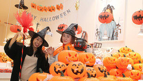 해골 머리띠-호박 브로치와 함께 즐거운 핼러윈데이