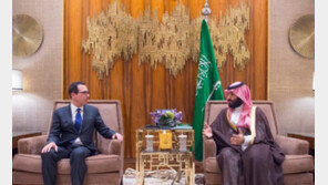 사우디 왕세자, 美재무 회동…‘무슨 얘기 했나?’