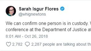 [속보] 美 폭발물 소포 보낸 용의자 50대男 플로리다서 체포