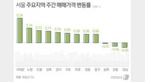 서울 재건축 아파트값 4개월만에 하락…“하락지역 확산”