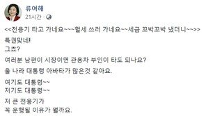 류여해, 김정숙 여사 또 저격 “황후 된듯 인도行, 대통령인가?…곶감 쇼가 낫다”