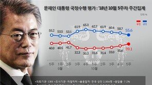 각종 경제지표 악화에  ‘냉면 발언’까지…文대통령 지지율 5주 연속 하락