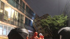 가을 폭우에 부산 피해 속출…백화점 판넬 찢어지고 거푸집 무너져