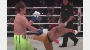 ‘테크노 골리앗’ 최홍만, ‘급소 맞았다’ 주장했지만…TKO 패