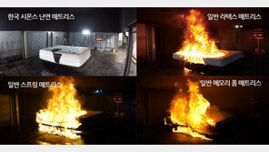 시몬스 침대, 국내 최초 난연(難燃) 매트리스 개발 