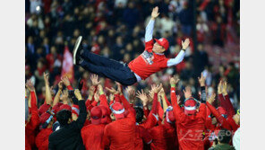 [2018 프로야구 한국시리즈]7년 만에 야구장 찾은 최태원 회장, 짜릿한 헹가래 