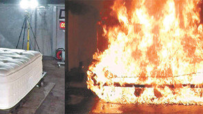 불 붙여도 20분만에 저절로 꺼져… 시몬스 ‘안타는 침대’ 첫 시판