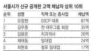 지방세 체납 오문철 104억-김우중 35억
